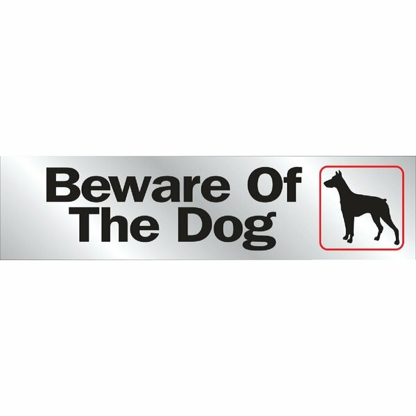 Midwest Fastener Hy-Ko 2x8 Brushed Aluminum Sign, Beware Of The Dog 441